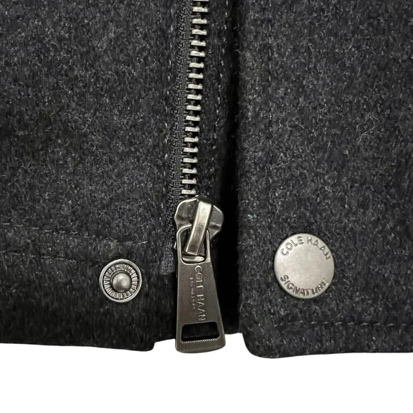 Cole Haan Signature Wool Melton Stand Collar Jacket Trucker Grey Men’s Size XL - Picture 10 of 14